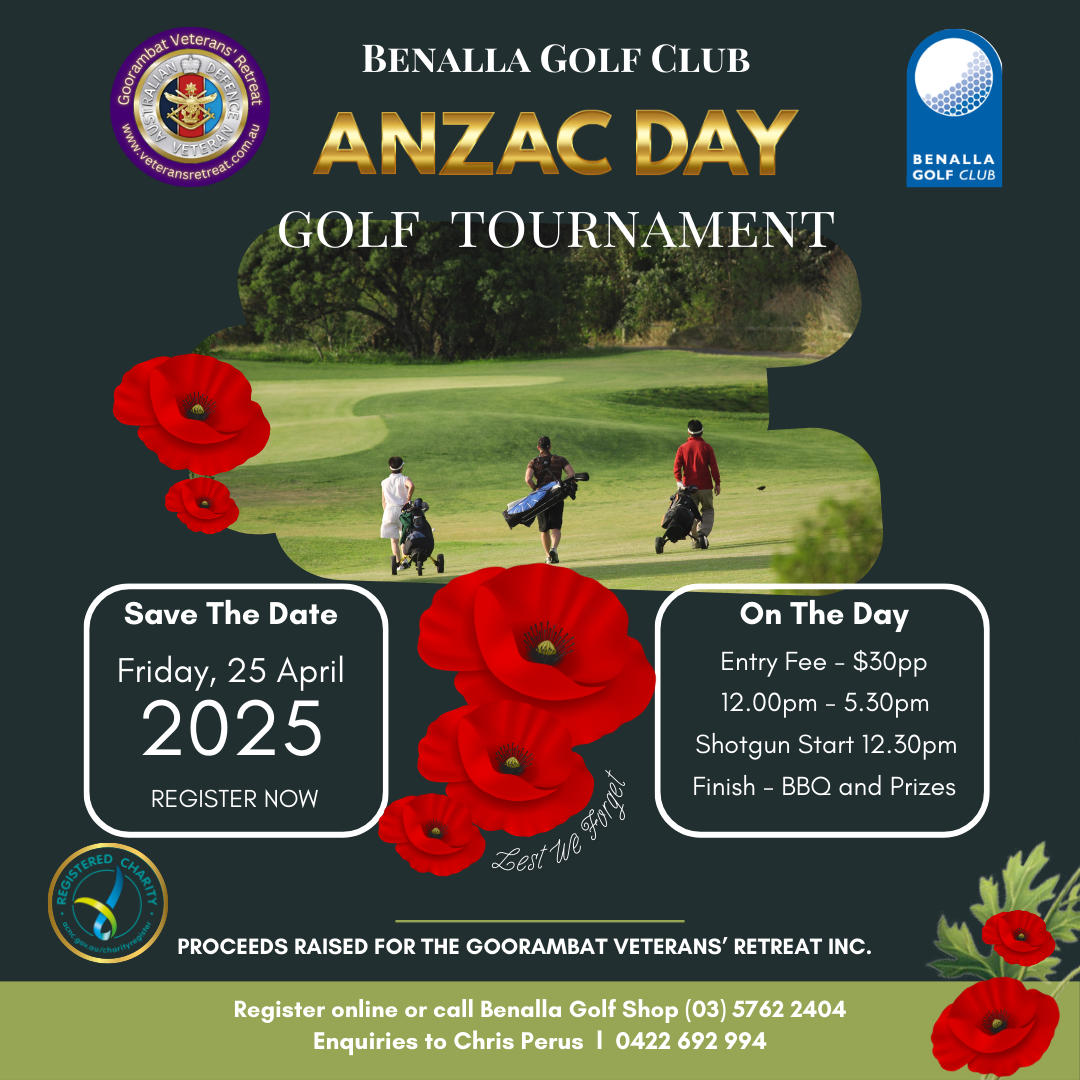 ANZAC DAY Charity Golf Sponsors Facebook Post